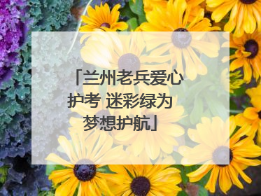 兰州老兵爱心护考 迷彩绿为梦想护航