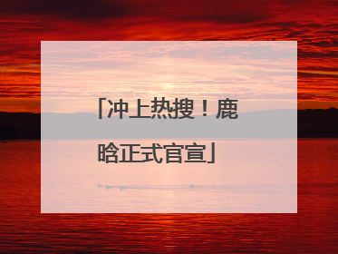 冲上热搜！鹿晗正式官宣