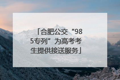 合肥公交“985专列”为高考考生提供接送服务