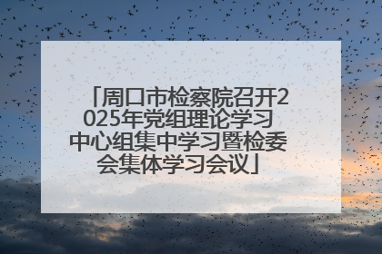 周口市检察院召开2025年党组理论学习中心组集中学习暨检委会集体学习会议
