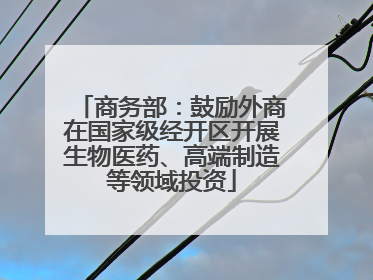 商务部：鼓励外商在国家级经开区开展生物医药、高端制造等领域投资