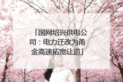 国网绍兴供电公司：电力迁改为甬金高速拓宽让道