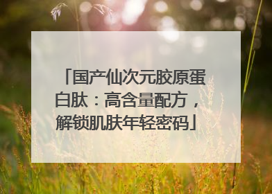 国产仙次元胶原蛋白肽：高含量配方，解锁肌肤年轻密码