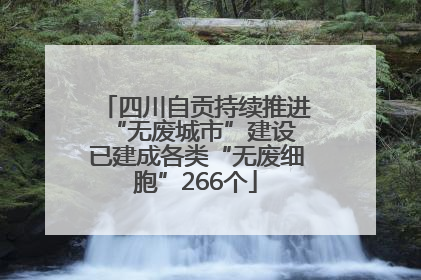四川自贡持续推进“无废城市”建设 已建成各类“无废细胞”266个