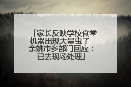 家长反映学校食堂机器出现大量虫子 余姚市多部门回应：已去现场处理
