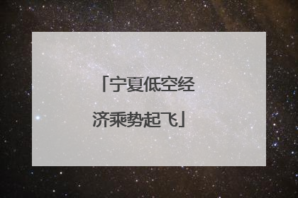 宁夏低空经济乘势起飞