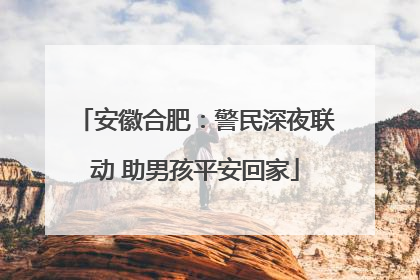 安徽合肥：警民深夜联动 助男孩平安回家