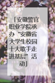 安徽警官职业学院承办“安徽省大学生校园十大歌手走进基层”活动