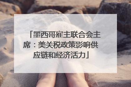 墨西哥雇主联合会主席：美关税政策影响供应链和经济活力