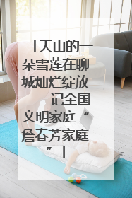 天山的一朵雪莲在聊城灿烂绽放——记全国文明家庭“詹春芳家庭”