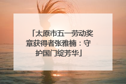太原市五一劳动奖章获得者张雅楠：守护国门绽芳华
