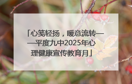 心笺轻扬，暖意流转——平度九中2025年心理健康宣传教育月