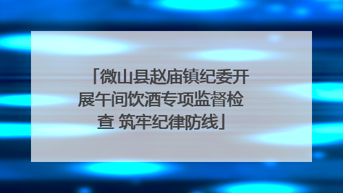 微山县赵庙镇纪委开展午间饮酒专项监督检查 筑牢纪律防线