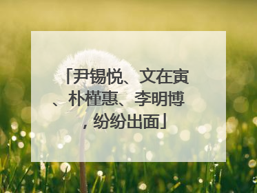 尹锡悦、文在寅、朴槿惠、李明博，纷纷出面