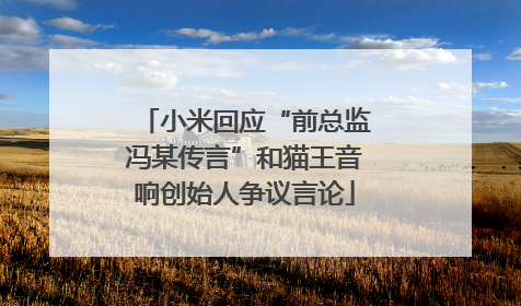 小米回应“前总监冯某传言”和猫王音响创始人争议言论