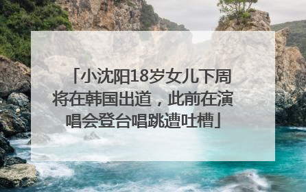 小沈阳18岁女儿下周将在韩国出道，此前在演唱会登台唱跳遭吐槽