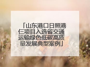 山东港口日照港仨项目入选省交通运输绿色低碳高质量发展典型案例