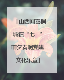 山西闻喜桐城镇“七一”前夕奏响党建文化乐章