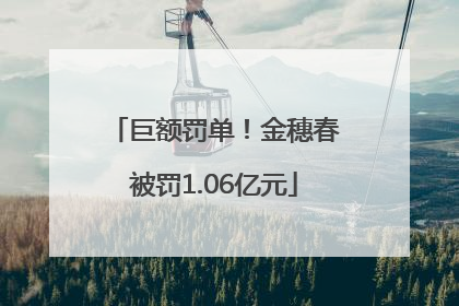 巨额罚单！金穗春被罚1.06亿元