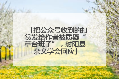 把公众号收到的打赏发给作者被质疑“草台班子”，射阳县杂文学会回应