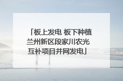 板上发电 板下种植 兰州新区段家川农光互补项目并网发电