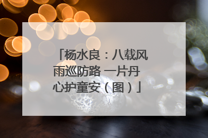 杨水良：八载风雨巡防路 一片丹心护童安（图）