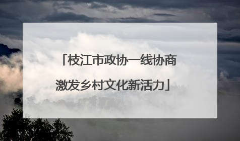 枝江市政协一线协商激发乡村文化新活力