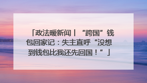 政法暖新闻丨“跨国”钱包回家记：失主直呼“没想到钱包比我还先回国！”