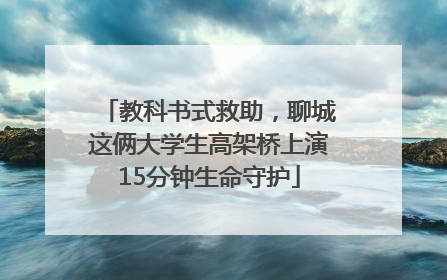 教科书式救助，聊城这俩大学生高架桥上演15分钟生命守护