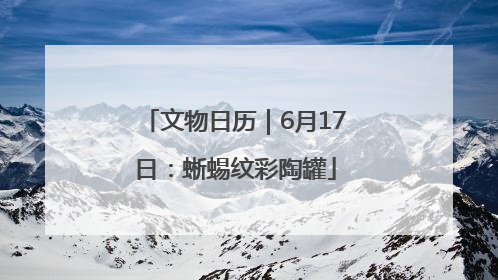 文物日历｜6月17日：蜥蜴纹彩陶罐