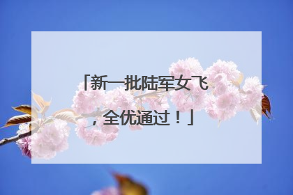 新一批陆军女飞，全优通过！