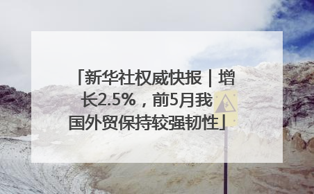 新华社权威快报｜增长2.5%，前5月我国外贸保持较强韧性