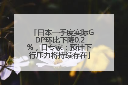 日本一季度实际GDP环比下降0.2%，日专家：预计下行压力将持续存在