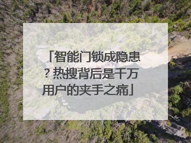 智能门锁成隐患？热搜背后是千万用户的夹手之痛