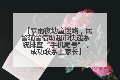 暴雨夜幼童迷路，民警辅警借助超市快递系统排查“手机尾号”，成功联系上家长