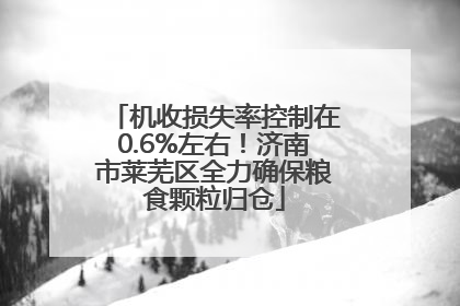 机收损失率控制在0.6%左右！济南市莱芜区全力确保粮食颗粒归仓