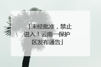 未经批准，禁止进入！云南一保护区发布通告