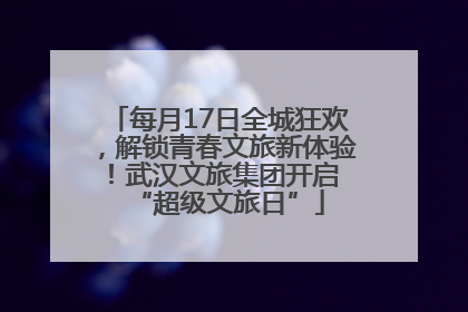每月17日全城狂欢，解锁青春文旅新体验！武汉文旅集团开启 “超级文旅日”