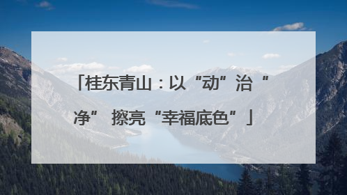 桂东青山：以“动”治“净” 擦亮“幸福底色”