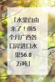 水果自由来了！前5个月广西各口岸进口水果56.8万吨