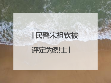 民警宋祖钦被评定为烈士