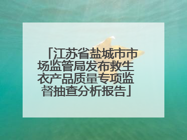 江苏省盐城市市场监管局发布救生衣产品质量专项监督抽查分析报告