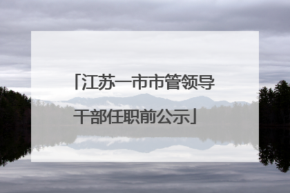 江苏一市市管领导干部任职前公示