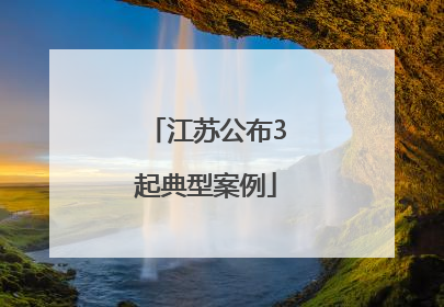 江苏公布3起典型案例