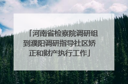 河南省检察院调研组到濮阳调研指导社区矫正和财产执行工作