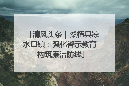 清风头条｜桑植县凉水口镇：强化警示教育 构筑廉洁防线