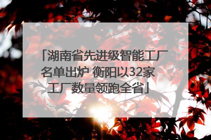 湖南省先进级智能工厂名单出炉 衡阳以32家工厂数量领跑全省