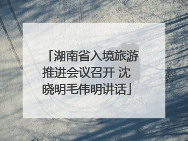 湖南省入境旅游推进会议召开 沈晓明毛伟明讲话