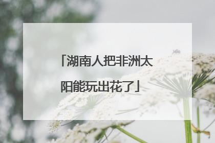 湖南人把非洲太阳能玩出花了