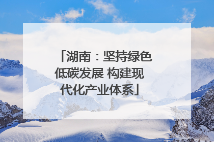 湖南：坚持绿色低碳发展 构建现代化产业体系